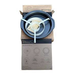 Pampered Chef Nonstick Cake Pan Set w/ Checkerboard Insert - New!